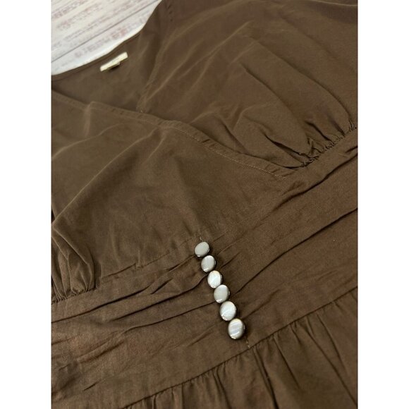 Vintage J Jill Maxi Dress Women 16T Cotton Brown Sleeveless Handmaid Peasant - Picture 12 of 16